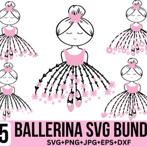 Pacchetto SVG Ballerina, bambina in formato SVG, Ballerina, Balletto in formato SVG, Ballerina in formato SVG, Ballerina di danza classica in formato SVG, File di taglio per Cricut, Silhouette