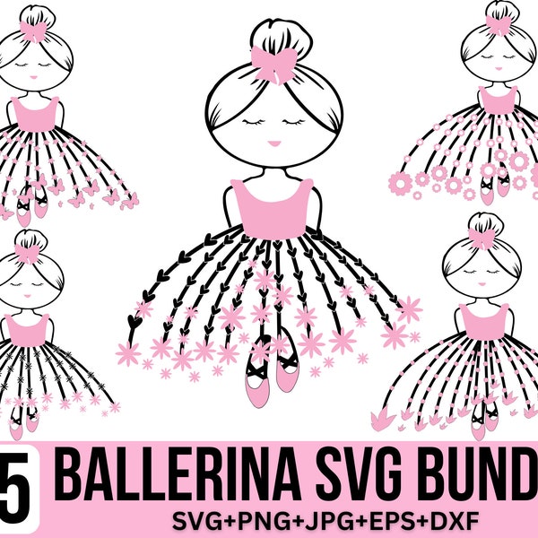 Ballerina Svg Bundle, little girl svg, Ballerina Dancer, Ballet Svg, Dancer svg, Ballerina Birds Svg, Cut File for Cricut, Silhouette
