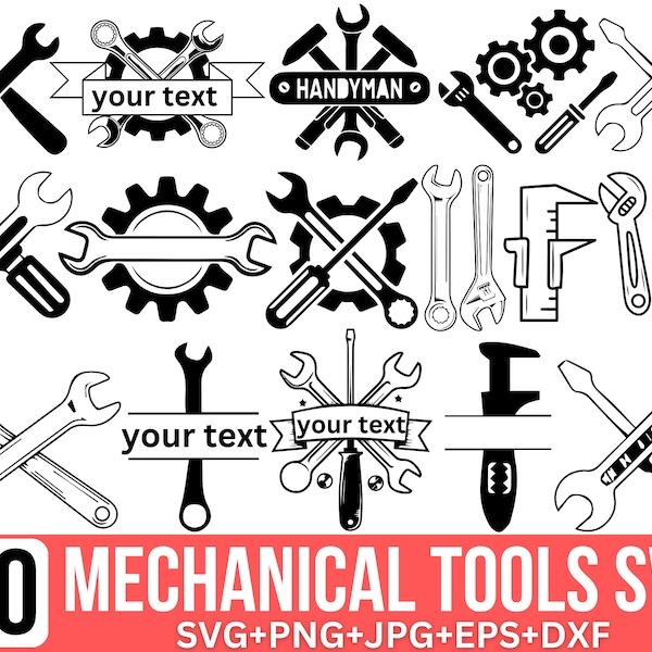 Tools svg Bundle, Mechanic Tools svg, Working Tools Svg Monogram, Hand Tool Svg, Tools Decal, Tools vector, Svg for cricut, Silhouette