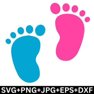 Impronta del bambino in formato svg, piedini del bambino in formato SVG, piede del bambino in formato SVG, piedini rosa o blu in formato svg, monogramma in formato svg, download immediato, file di taglio per Cricut