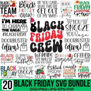 Black Friday Svg-bundel, Black Friday Png, Merry Christmas Png, Black Friday Shopping Squad Svg, grappige kerst Svg, voor Cricut, silhouet