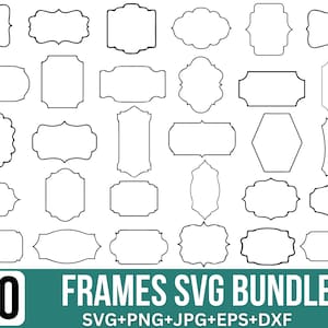 Label Frames Svg bundle, Frame clipart, Label Frame Clipart, Vintage Frames Svg,  Banner Svg, Shapes Svg, Cut Files For Cricut, Silhouette