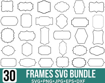 Etikett Rahmen SVG Bundle, Rahmen Clipart, Etikett Rahmen Clipart, Vintage Rahmen SVG, Banner svg, Formen svg, geschnittene Dateien für Cricut, Silhouette