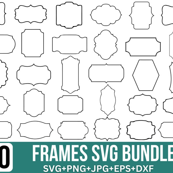 Etikett Rahmen SVG Bundle, Rahmen Clipart, Etikett Rahmen Clipart, Vintage Rahmen SVG, Banner svg, Formen svg, geschnittene Dateien für Cricut, Silhouette