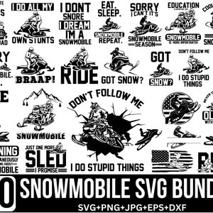Paquete de Svg de motos de nieve, citas sobre motos de nieve, Svg de deportes de invierno, Svg de vida en moto de nieve, Svg de vida en trineo, bandera de hombre en moto de nieve, motocross para Cricut