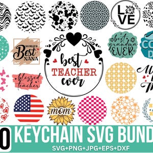 Pacote de chaveiro Svg, citações de chaveiro Svg, chaveiro Svg, padrão de chaveiro Svg, pinceladas, chaveiro moderno Svg, Cricut, silhueta