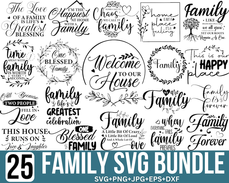 Family Quotes SVG Bundle: Home Decor, Farmhouse Sign (digital Files) - Etsy