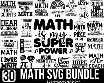 Wiskunde SVG PNG-bundel: wiskunde gezegden, Pi Svg, moeder vader liefde, terug naar school, moeder vader liefde grenzeloos, wiskundeleraar Svg, wiskunde student voor Cricut