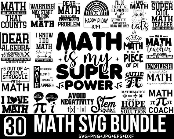 Math SVG PNG Bundle: Math Sayings, Pi Svg, Mom Dad Love, Back to School, Mom Dad Love Limitless, Math Teacher Svg, Math Student for Cricut