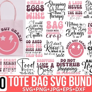 Tote Bag Bundle, Einkaufstasche svg, lustige Zitate svg, Mom Bag svg, Einkaufstasche Sprüche svg, Markttasche svg, Tasche svg, für Cricut, Silhouette