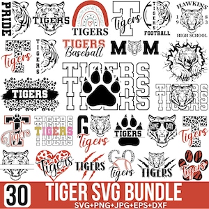 Tigers Svg Bundle, Tigers Football Svg, Tiger Mascot Svg, Tiger Head Svg, Calw Tigers Svg, High School Tigers Football Svg, Digital download