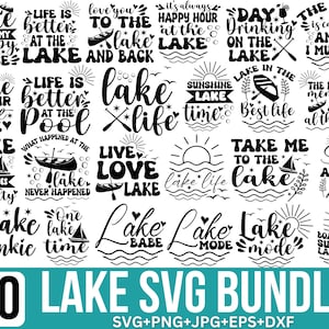 Lot Svg lac, Svg vie lac, plage, Svg maison du lac, lac citations svg, svg sur le thème du lac, camping Svg, fichier de coupe pour Cricut, Silhouette