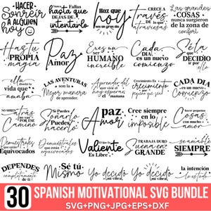 Paquete de SVG motivacionales en español, SVG con citas en español, citas divertidas, citas positivas, SVG inspiradores, SVG en español, para Cricut, Silhouette