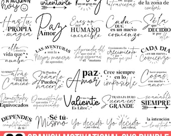 Spanish Motivational Svg Bundle, Spanish Quotes Svg, Funny Quotes, Positive Quotes, Inspirational Svg, Spanish Svg, For Cricut, Silhouette