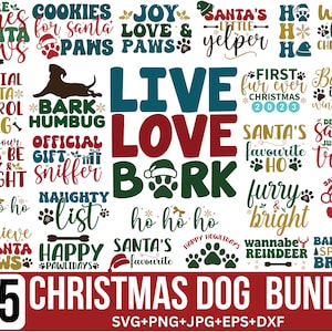 Weihnachten Hund SVG-Bundle, Hund Zitate SVG, Hund Liebe SVG, Hunde zwarte Cut, Retro Hund Weihnachtsdeko, Hund Spruch, Cut Files für Cricut, Silhouette