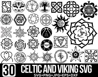 Celtic and Viking SVG Bundle: Knot Designs, Tree of Life Svg, Viking Design Svg, Celtic Svg, Viking Vector, Cut For Cricut, (Digital Files)