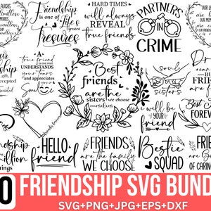 Beste Freunde-Svg-Bundle, Freundschafts-Zitate, Freundschaft Tag Svg, Besties Svg, Freunde Svg, Weibliche Freundschaftssvg, Bff Art., Cricut, Silhouette
