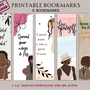 Black Girl Bookmarks Printable Bookmarks Black Women Gifts Bookmark Set
