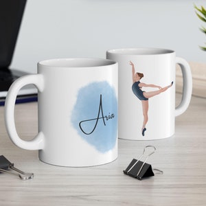 Ballet Dancer Ceramic Mug, Personalized Name Gift, Custom Coffee Cup, Dance Lover Tea Mug, Ballerina Gift Idea, Unique Ballet Theme Present