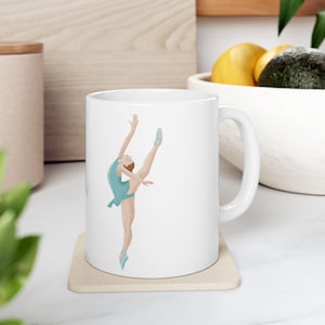 Personalized Name Mug, Ballet Ceramic Mug, Illustrated Ballet Gift, Gift for Ballerina, Unique Mug, Ballet Dancer Mug, Ballet Dancer Gift