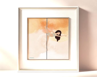Elegant Pole Dancer Art Print, Studio Decor
