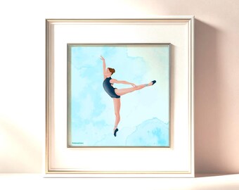 Ballet Dancer Poster, Ballerina Wall Art, Gift for Dancer, Ballet Decor, Dancer Illustration, Ballerina Art Print, Ballet Studio Wall Art