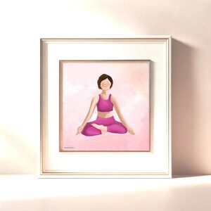 Yoga Art Print, Illustrated Yoga Poster, Yoga Wall Art, Yoga Decor for Studio, Perfect Yoga Lover Gift, Meditation, Yogi Pose Illustration