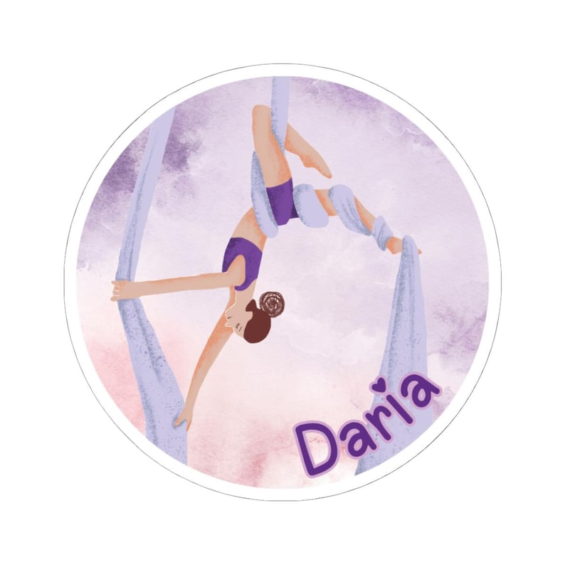 Personalized Aerial Silks Sticker With Name, Custom Acrobat Vinyl ...