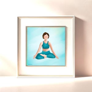 Zen Yoga Art Print, Yoga Pose Poster, Yoga Wall Decor for Studio or Home, Yoga Lover Gift, Meditation Room Art, Yoga Illustration, Yogi Gift