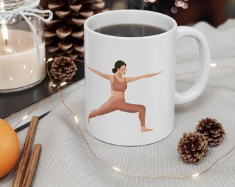 Yoga Lover’s Mug, Personalized Ceramic Yoga Cup, Custom Yoga Pose Design, Perfect Gift for Yoga Teachers, Mindfulness Mug, Meditation Gift