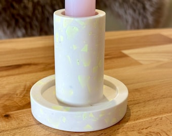 Boho terrazzo candlestick neon