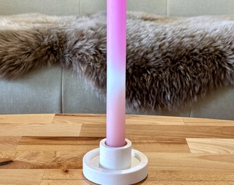 Boho terrazzo candlestick neon pink