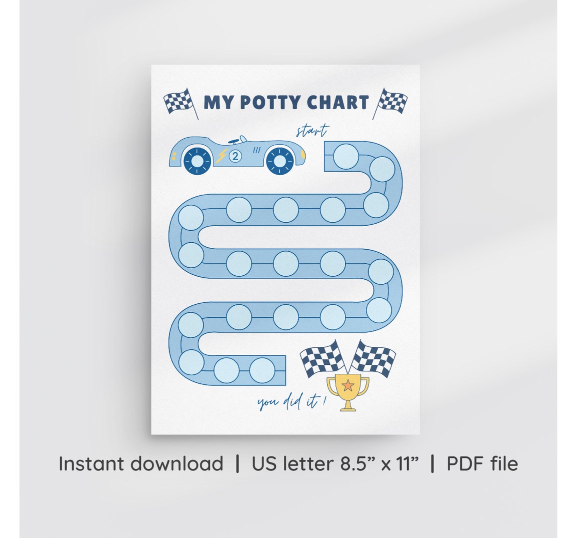 Race Car Potty Chart Printable Potty Training Reward Chart Etsy UK