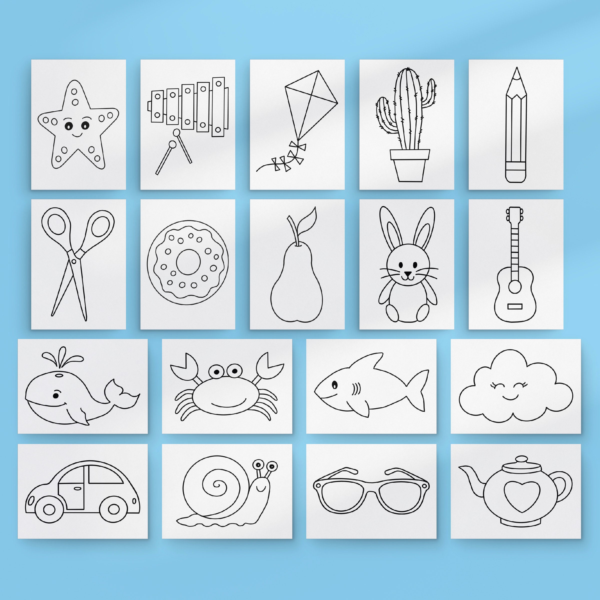 100 Simple Kids Coloring Pages | Preschool Homeschool Printable ...