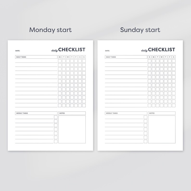 Fillable Daily Checklist: Routine & Chore Chart (PDF) - Etsy