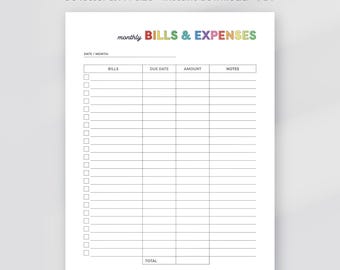 Rastreador de pagos de facturas, Rastreador de facturas imprimible, Lista de verificación de pagos de facturas, Organizador de facturas, Planificador financiero, Rastreador financiero, PDF, A4, Carta EE. UU.