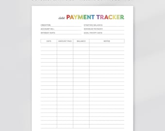 Debt Payment Tracker Printable: Finance Planner (A4/US Letter)