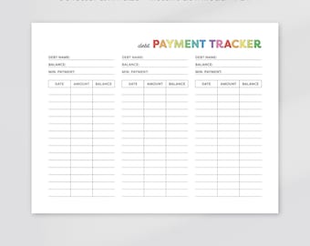 Debt Payment Tracker Printable: Finance Payoff Log (PDF)