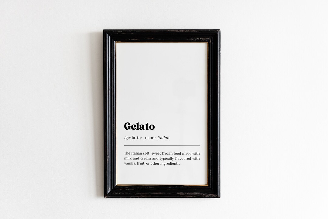 Italian Words Wall Art Italian Definitions Gelato Etsy
