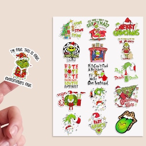 Merry Christmas Svg Png Bundle, Cartoon Characters, Grinchmas Svg, Christamas Sticker Design, Xmas Holiday, Christmas Squad Svg, Xmas Gifts