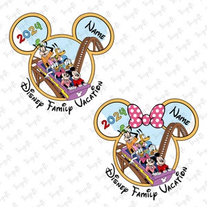 Vacaciones familiares personalizadas Svg, Parque de atracciones Svg, Verano Svg, Ratón y amigo, Escuadrón de amigos, Viaje familiar Svg, Modo vacaciones, Reino mágico