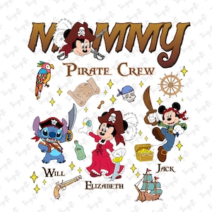 Personalisierte Mama Piraten Crew Png, Maus Pirat Png, Piratenkreuzfahrt Png, Kreuzfahrt Urlaub Png, Kreuzfahrt Reise Png, Kapitän Und Freunde Piraten