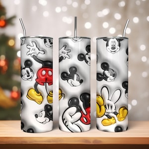 3D Aufgeblasene Tumbler Wrap, 3D Tumbler Wraps, Cartoon Maus 20 Unzen Skinny Tumbler Wrap, Tumbler Vorlage, Tumbler Designs,3D Puff Mouse aufgeblasen