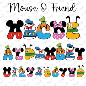 Alfabeto PNG de Mouse e Amigo, Alfabeto de Personagem Fofo PNG, Letras de Desenhos Animados Png, Letras de Doodle, Alfabeto de Personagem, Alfabeto Digital