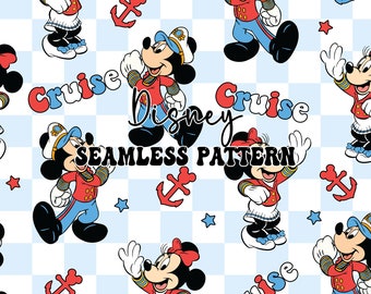 Patrón sin costuras del ratón mágico, papel digital sin costuras de la cabeza del ratón de crucero, patrón sin costuras del ratón retro, Reino Mágico sin costuras, diseño de tela