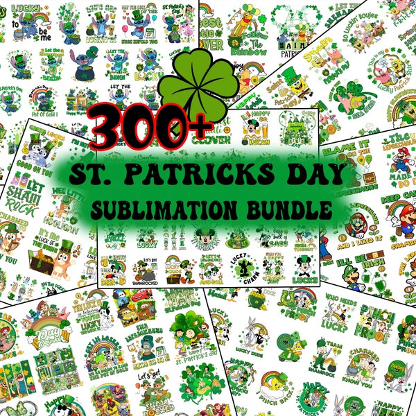 Mega Bundle Patricks Day, Happy St Patrick's Day Png Bundle, Cartoon St Patrick's Day, Saint Patrick's Day, Feeling Lucky, Mouse and Friend