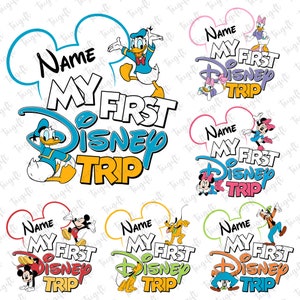 Personalized My First Trip Mouse and Friend Svg Bundle, Family Vacation 2024 Svg, Vacay Mode Svg, Magic Kingdom Svg, Svg Files For Cricut