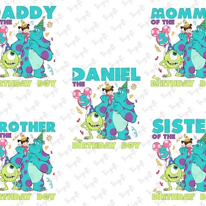 Personalisierte Geburtstagsjunge Png, Geburtstags-Monster Png, Es ist mein Geburtstag Png, Familie passendes Hemd Png, alles Gute zum Geburtstag Png, Familienurlaub Png