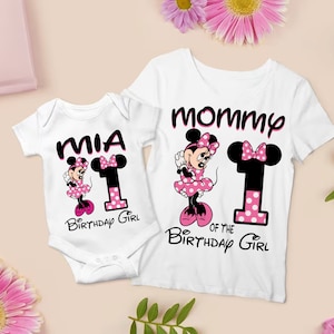 Anniversaire fille personnalisé Svg, Svg la maman de la fille qui fêtait son anniversaire, Svg souris de la petite fille qui fêtait son anniversaire, Svg joyeux anniversaire, Svg Magical Kingdom
