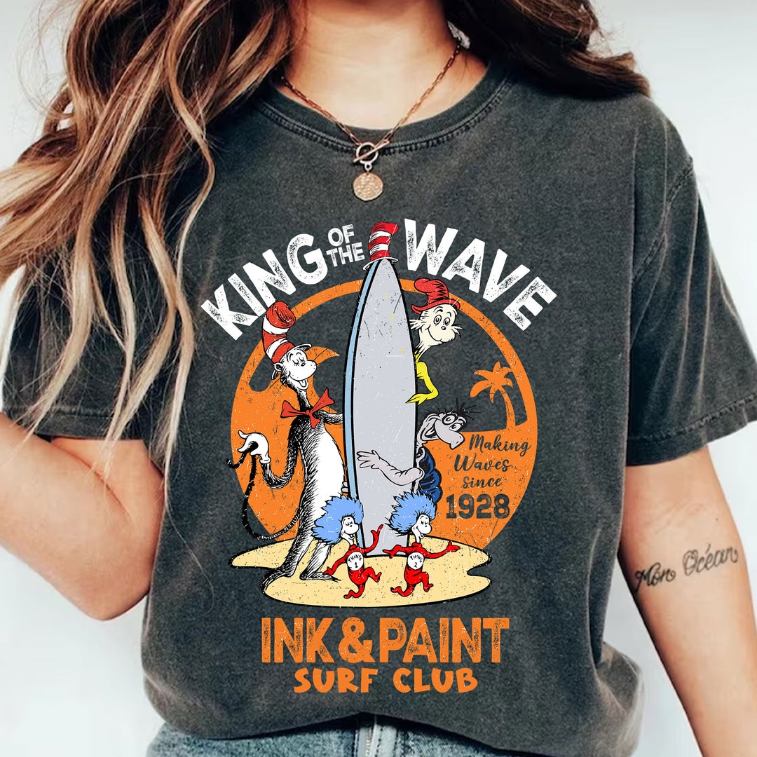 Dr. Seuss Png, King of the Wave Ink and Paint Surf Club Png, Cat in the ...